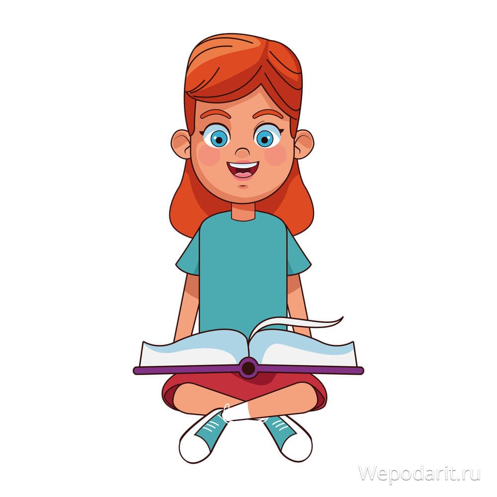 дівчинка читає Енциклопедію