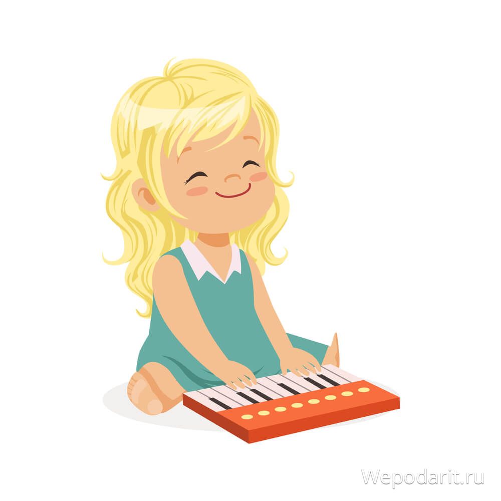 дівчинка грає на синтезаторі
